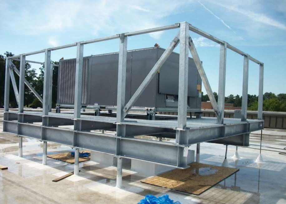 Galvanized rooftop equipment support frame